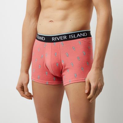 Multi colour cactus print hipster boxers pack